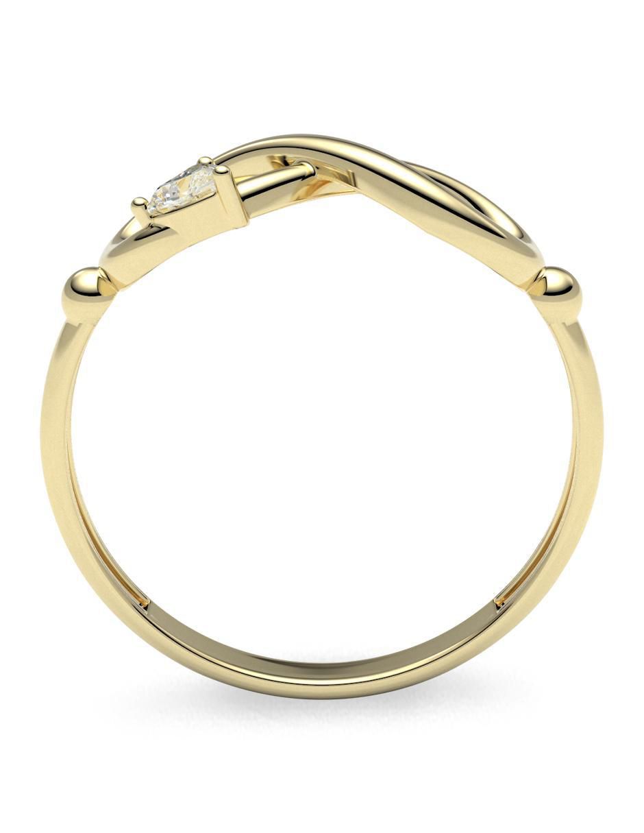 Anillo de corazón 14 k de oro zirconia brillante