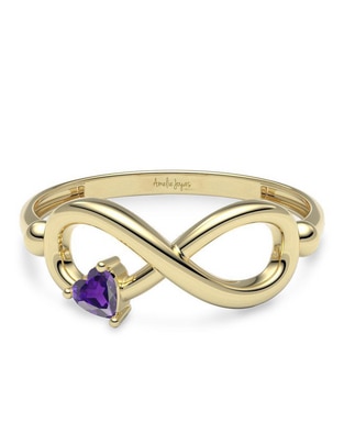 Anillo de corazón 14 k de oro zirconia brillante Anillo de corazón 14 k de oro zirconia brillante