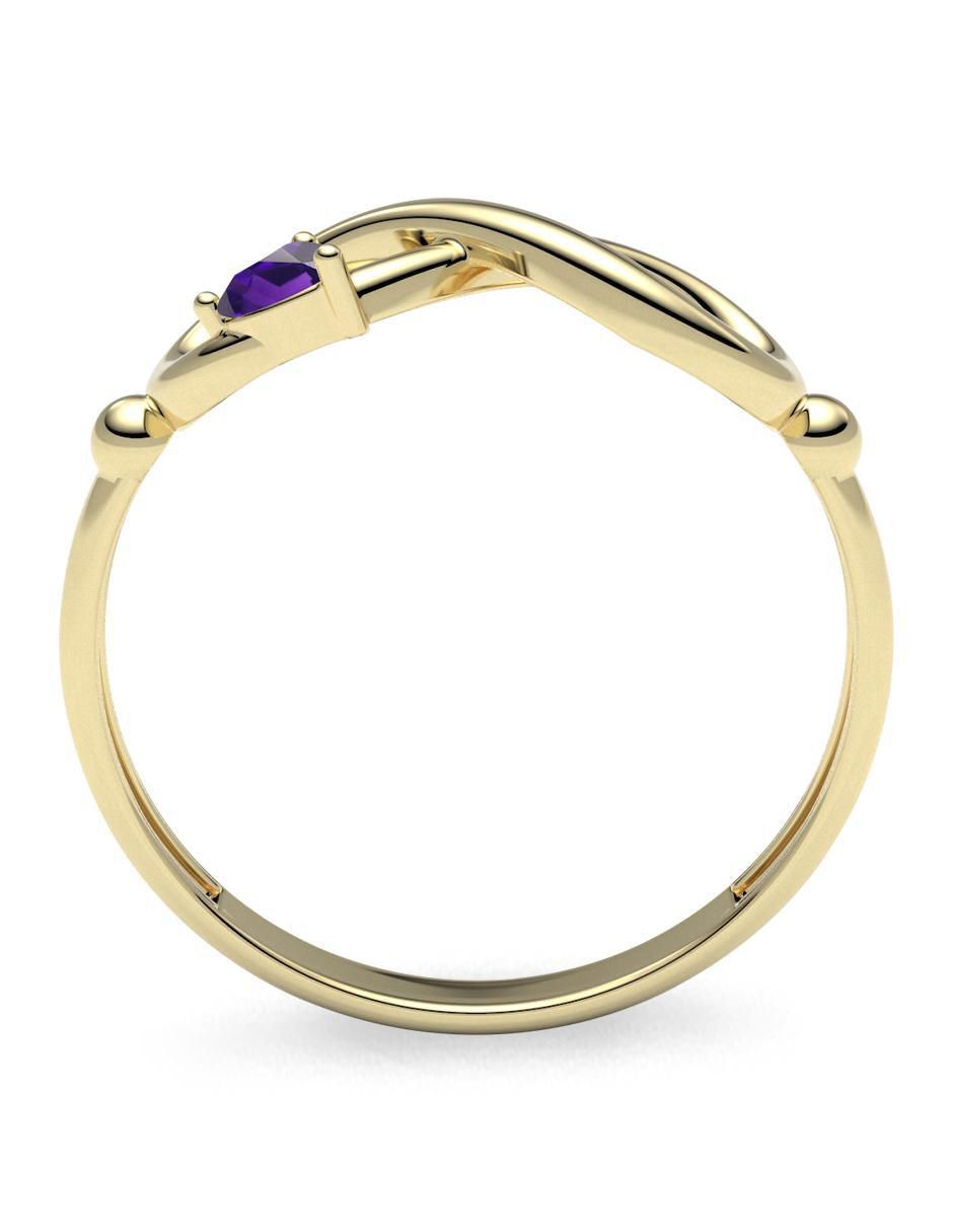 Anillo de corazón 14 k de oro zirconia brillante