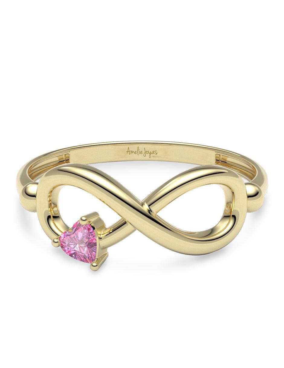 Anillo de corazón 14 k de oro zirconia brillante Anillo de corazón 14 k de oro zirconia brillante