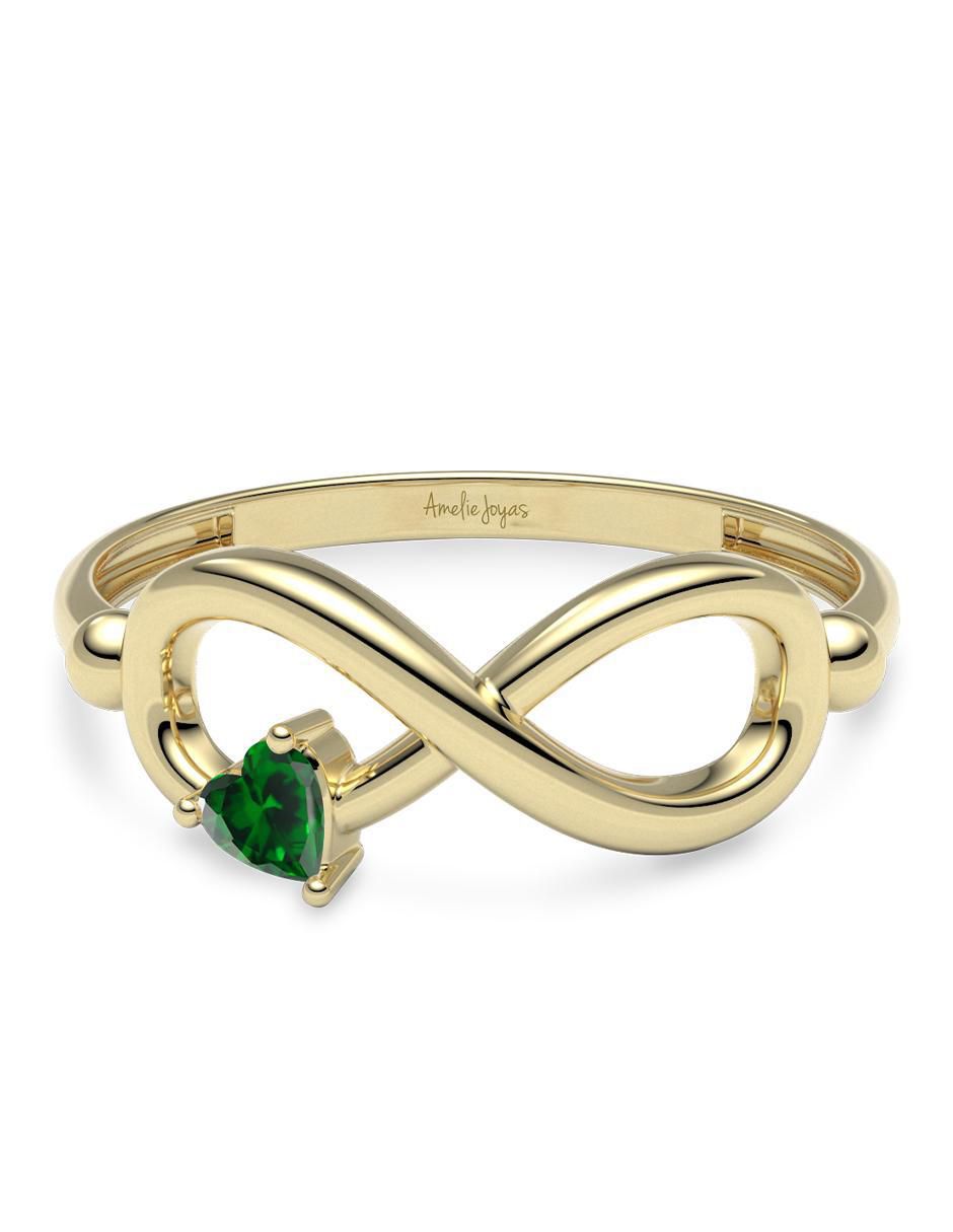 Anillo de corazón 14 k de oro zirconia brillante Anillo de corazón 14 k de oro zirconia brillante