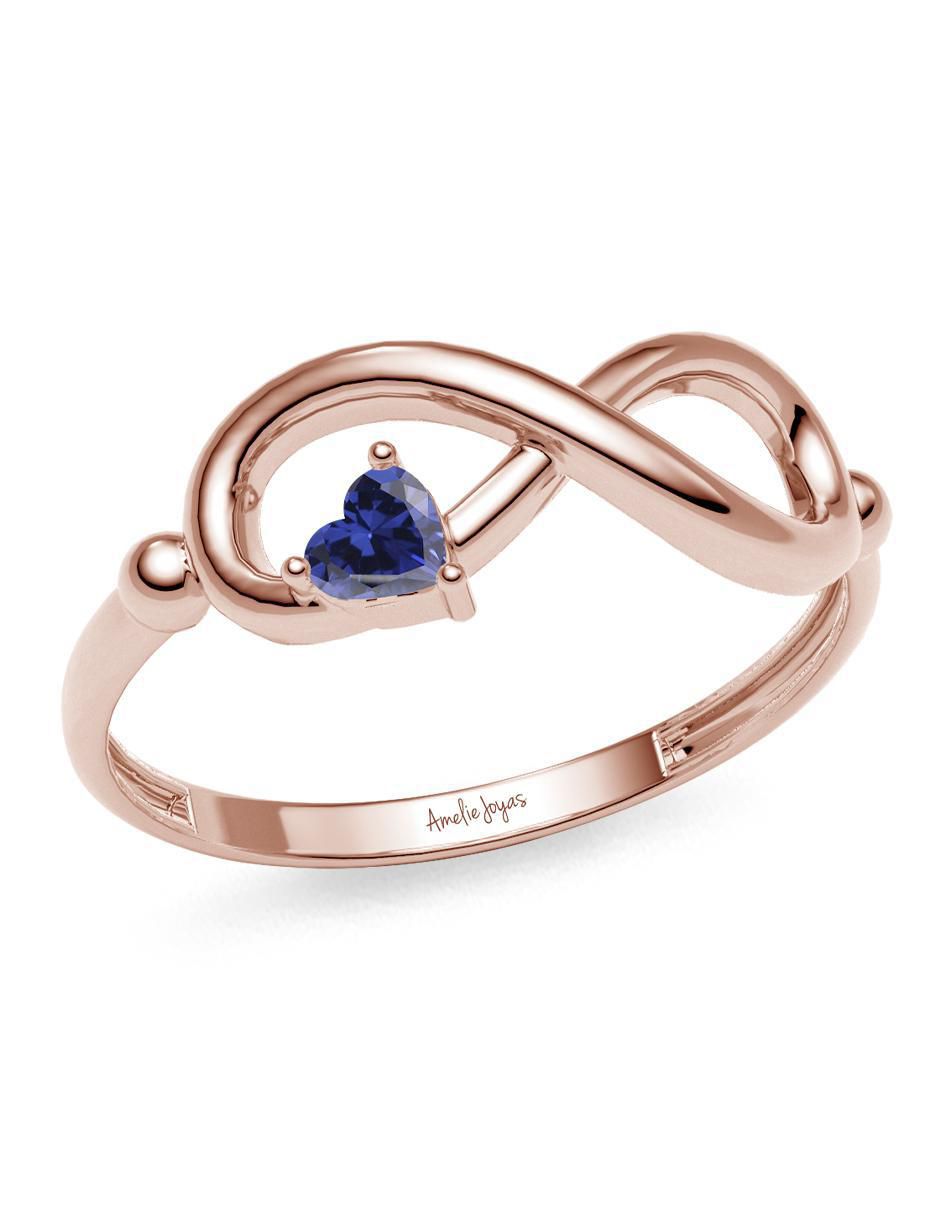 Anillo de corazón 14 k de oro zirconia brillante