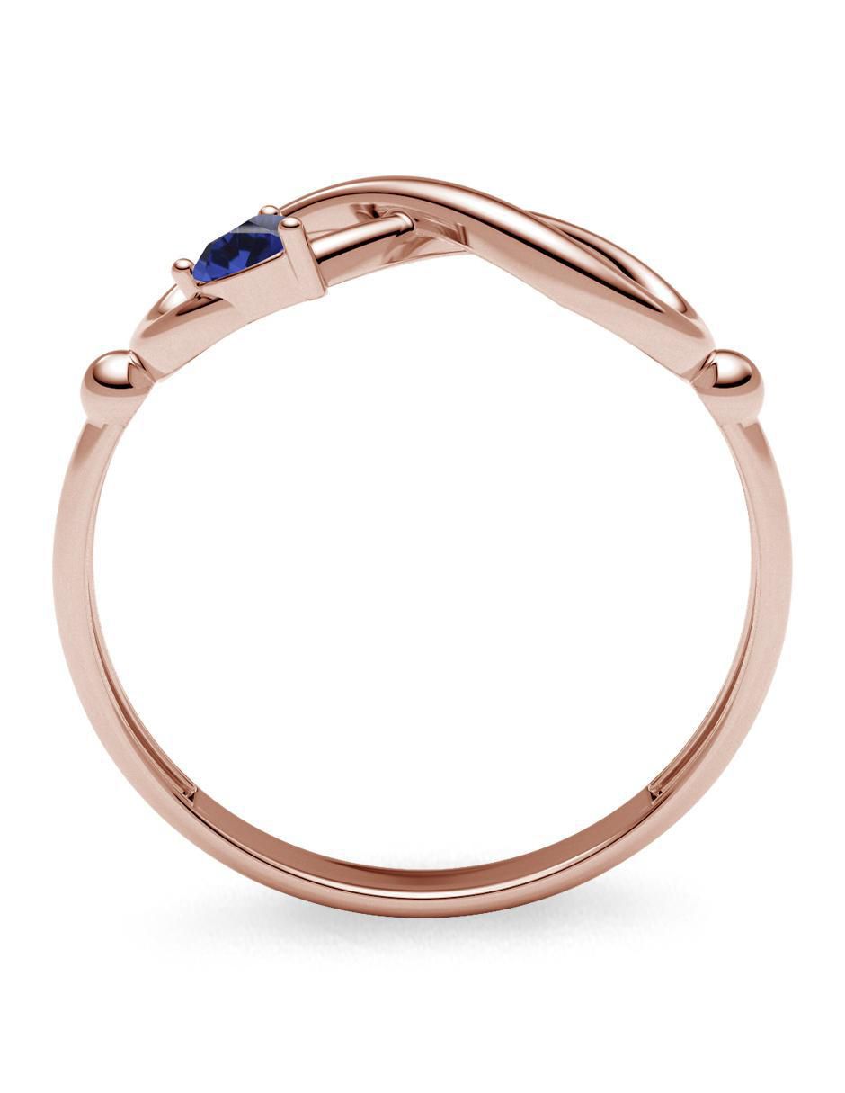Anillo de corazón 14 k de oro zirconia brillante