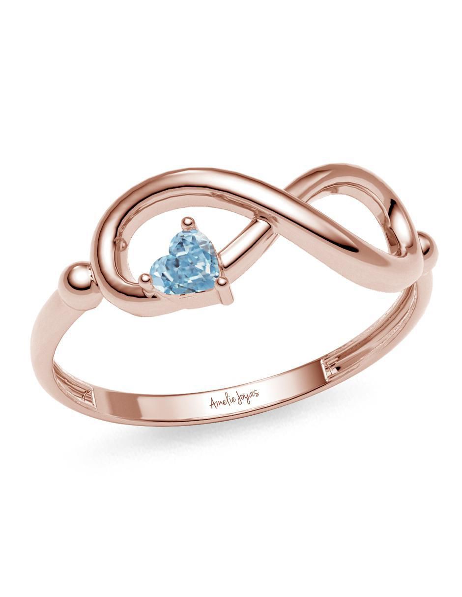 Anillo de corazón 14 k de oro zirconia brillante