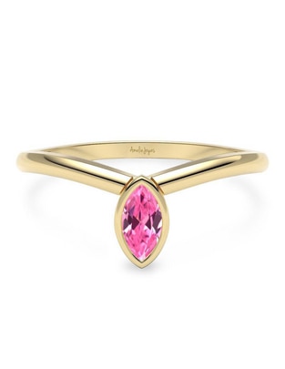 Anillo geométricos 14 k de oro zirconia brillante Anillo geométricos 14 k de oro zirconia brillante