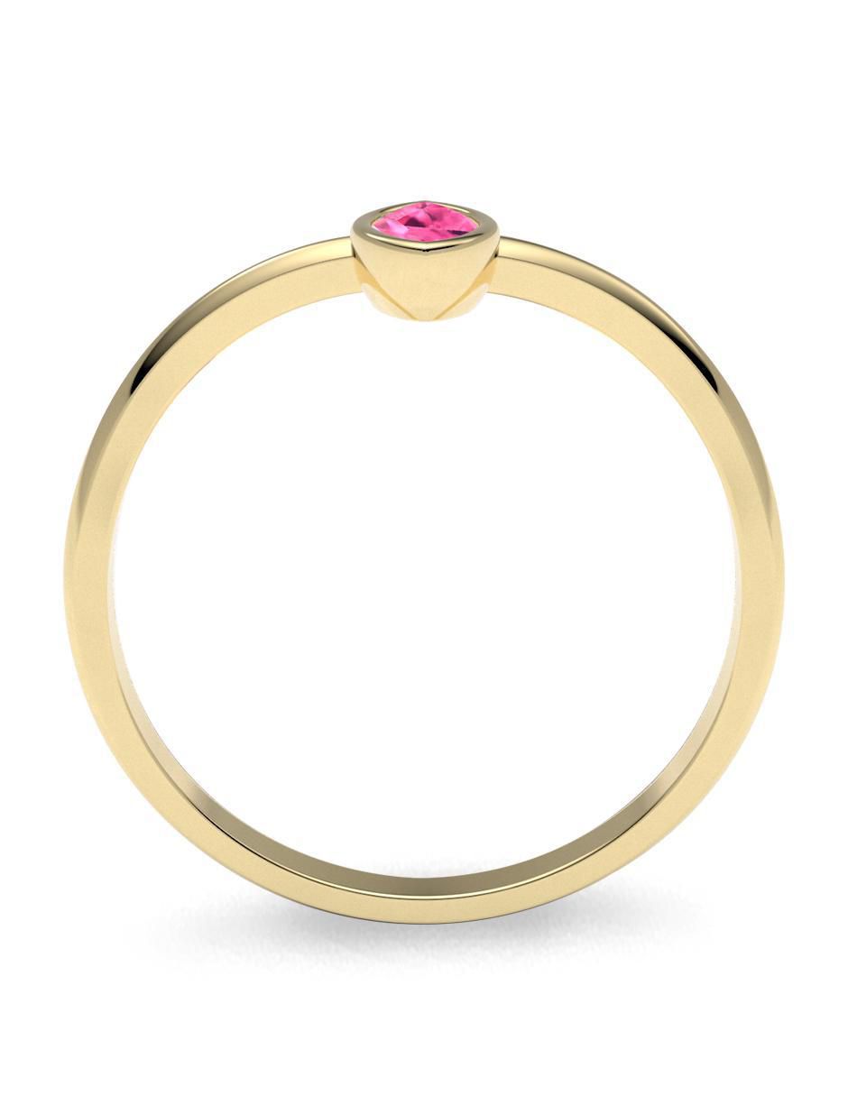 Anillo geométricos 14 k de oro zirconia brillante 3