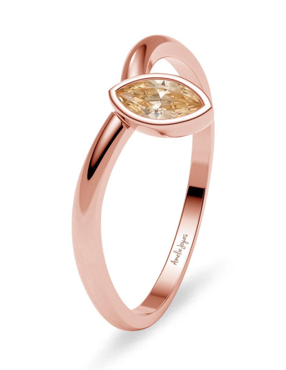 Anillo geométricos 14 k de oro zirconia brillante 5