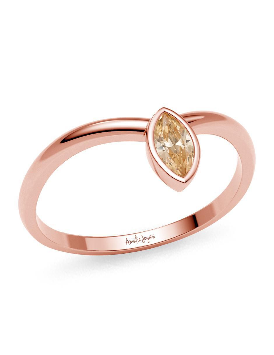 Anillo geométricos 14 k de oro zirconia brillante 4