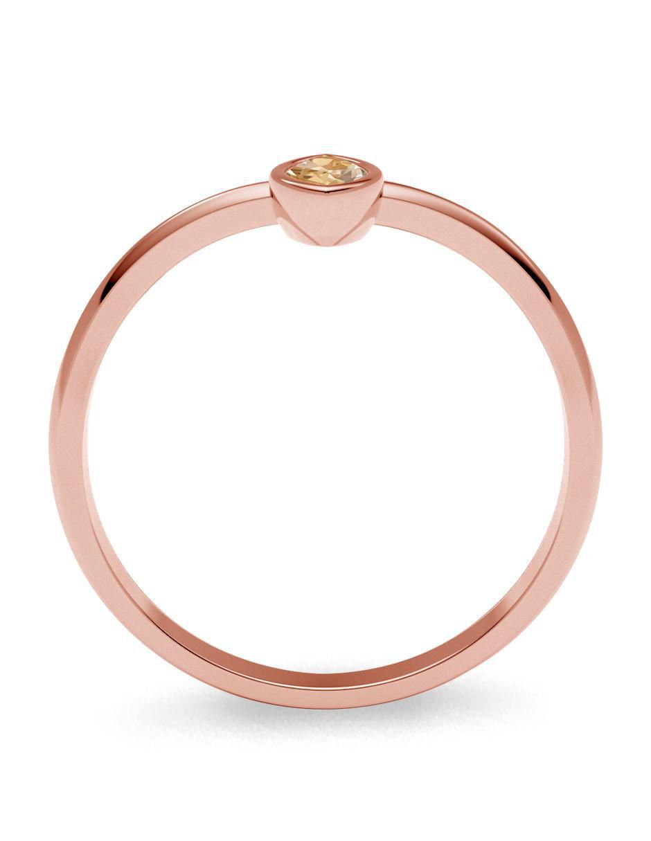Anillo geométricos 14 k de oro zirconia brillante 3