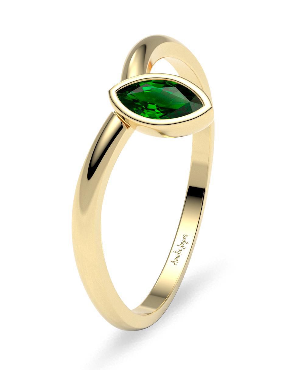 Anillo geométricos 14 k de oro zirconia brillante 5