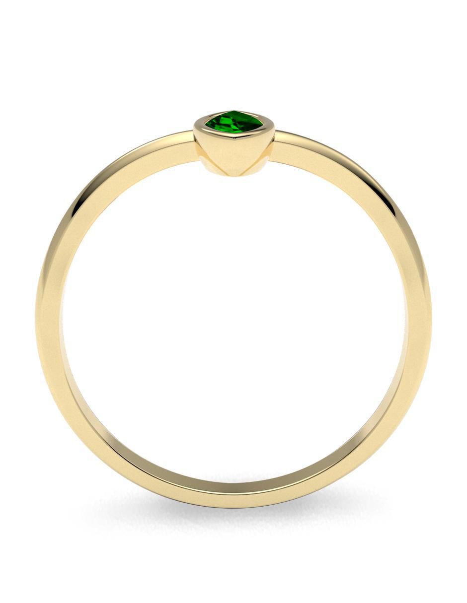 Anillo geométricos 14 k de oro zirconia brillante 3