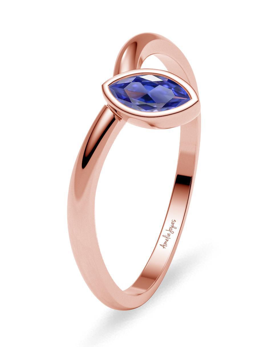 Anillo geométricos 14 k de oro zirconia brillante 5