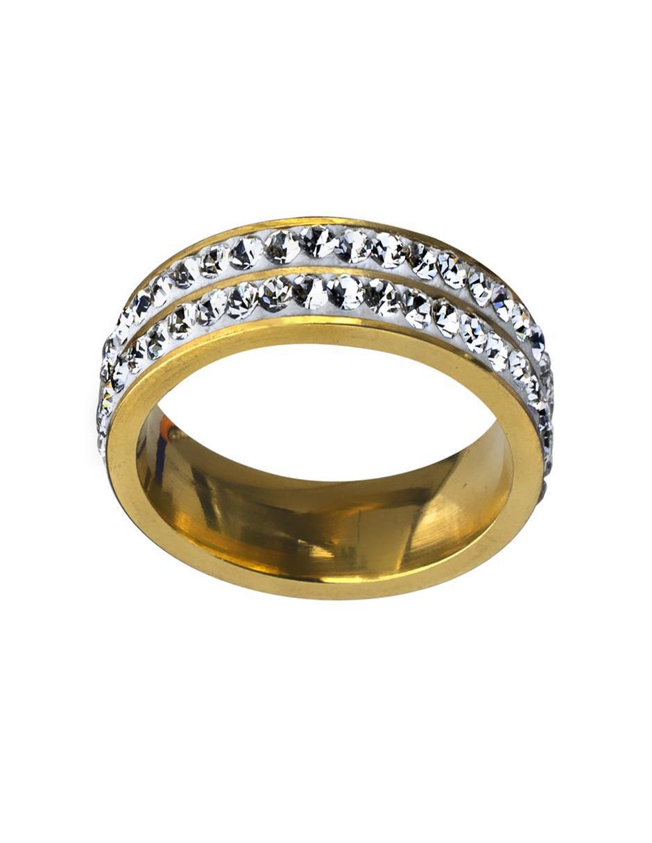 Anillo multi gemas redondo Fashion cristal pulido
