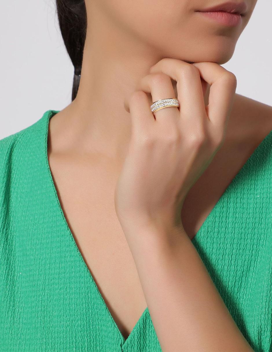 Anillo multi gemas redondo Fashion cristal pulido