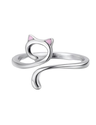 Anillo de gato Kiki Collection P 925 de plata brillante Anillo de gato Kiki Collection P 925 de plata brillante