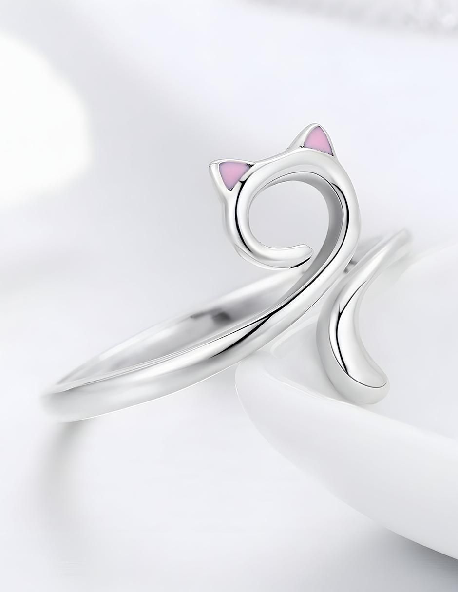 Anillo de gato Kiki Collection P 925 de plata brillante 5