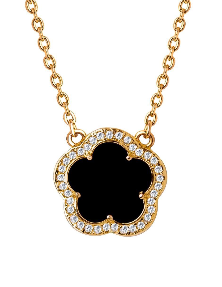 Aretes y collar de trébol circonita 2