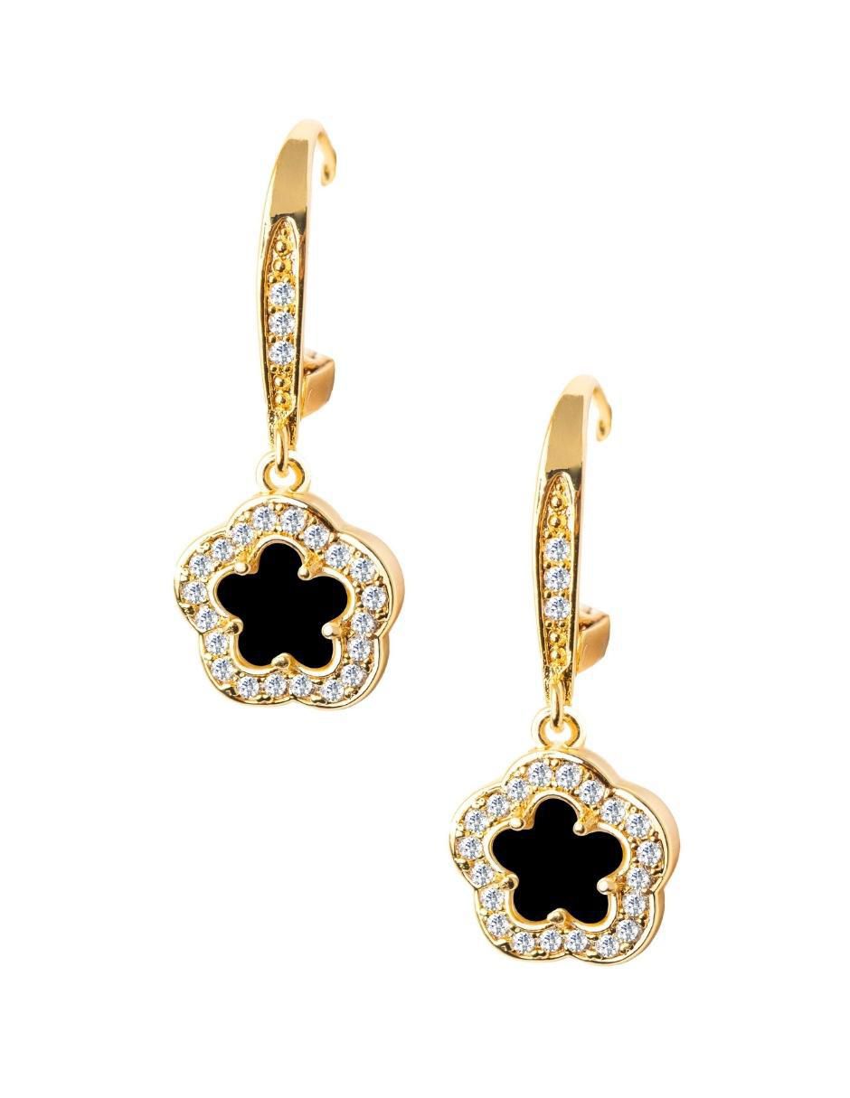 Aretes y collar de trébol circonita 4