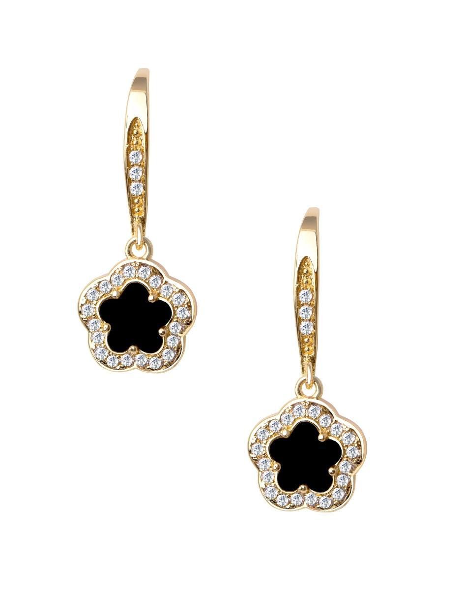 Aretes y collar de trébol circonita 5