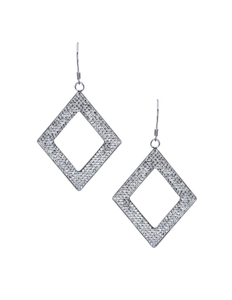 Aretes cuadrados con acabado brillante cristal