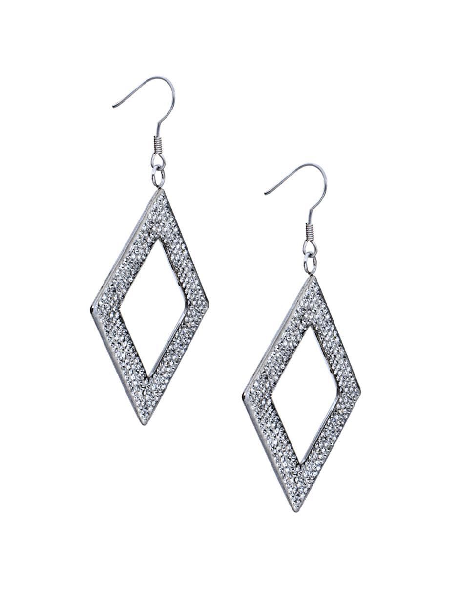 Aretes cuadrados con acabado brillante cristal 2