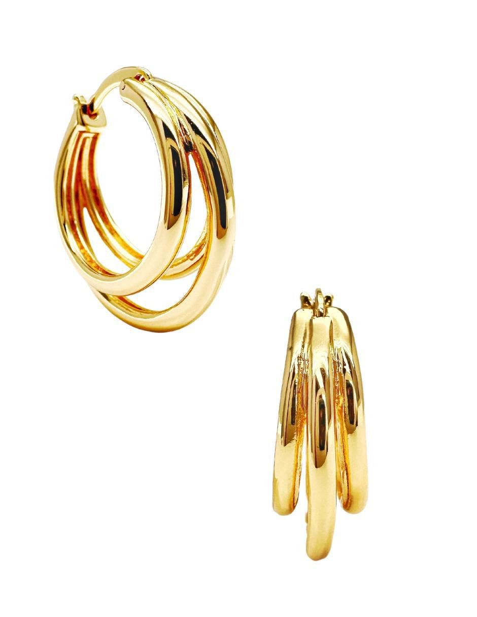 Arracadas con acabado baño de oro 18 K 3