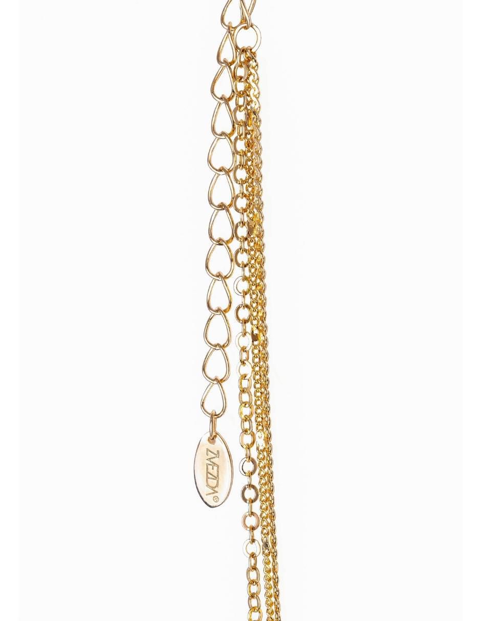 Collar de eslabones Triple de baño de oro 18 K