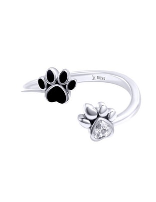 Anillo de gato Kiki Collection P 925 de plata zirconia brillante