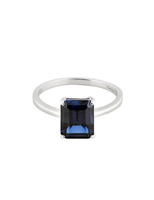 Anillo P 925 de plata zafiro brillante Anillo P 925 de plata zafiro brillante