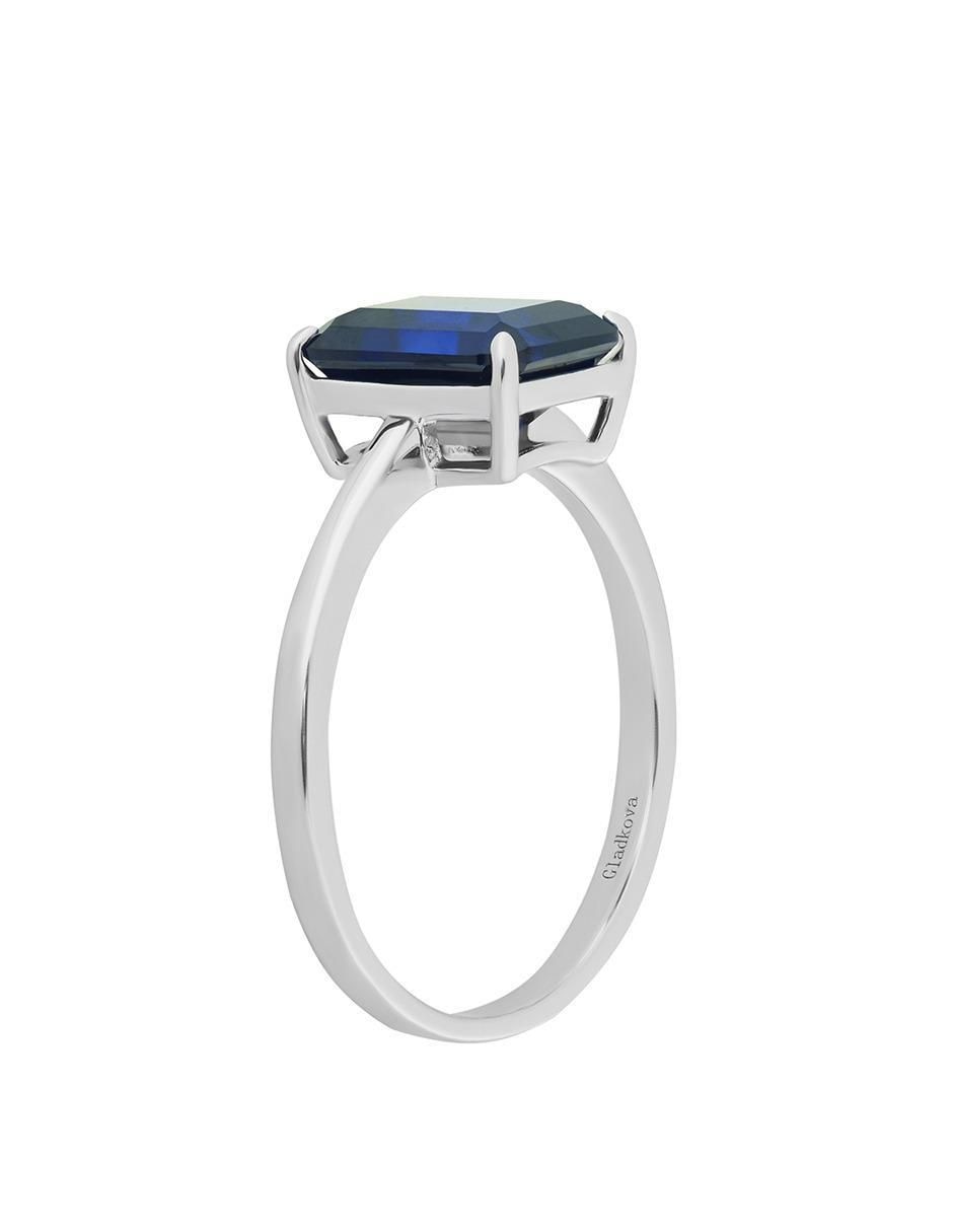 Anillo P 925 de plata zafiro brillante