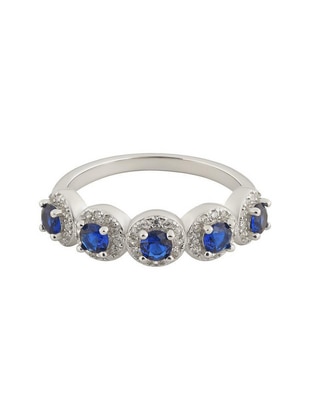 Anillo P 925 de plata zafiro brillante