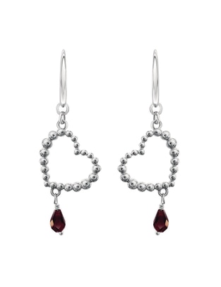 Aretes de corazón Burbujas de plata P 925 con acabado brillante Aretes de corazón Burbujas de plata P 925 con acabado brillante