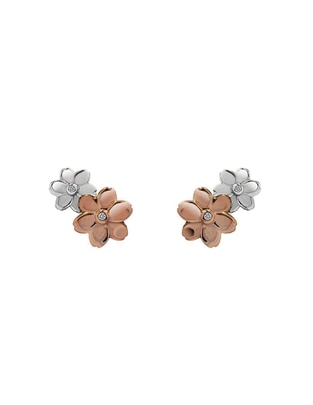 Broqueles de flor Esenciales de plata P 925 con acabado plateado 1
