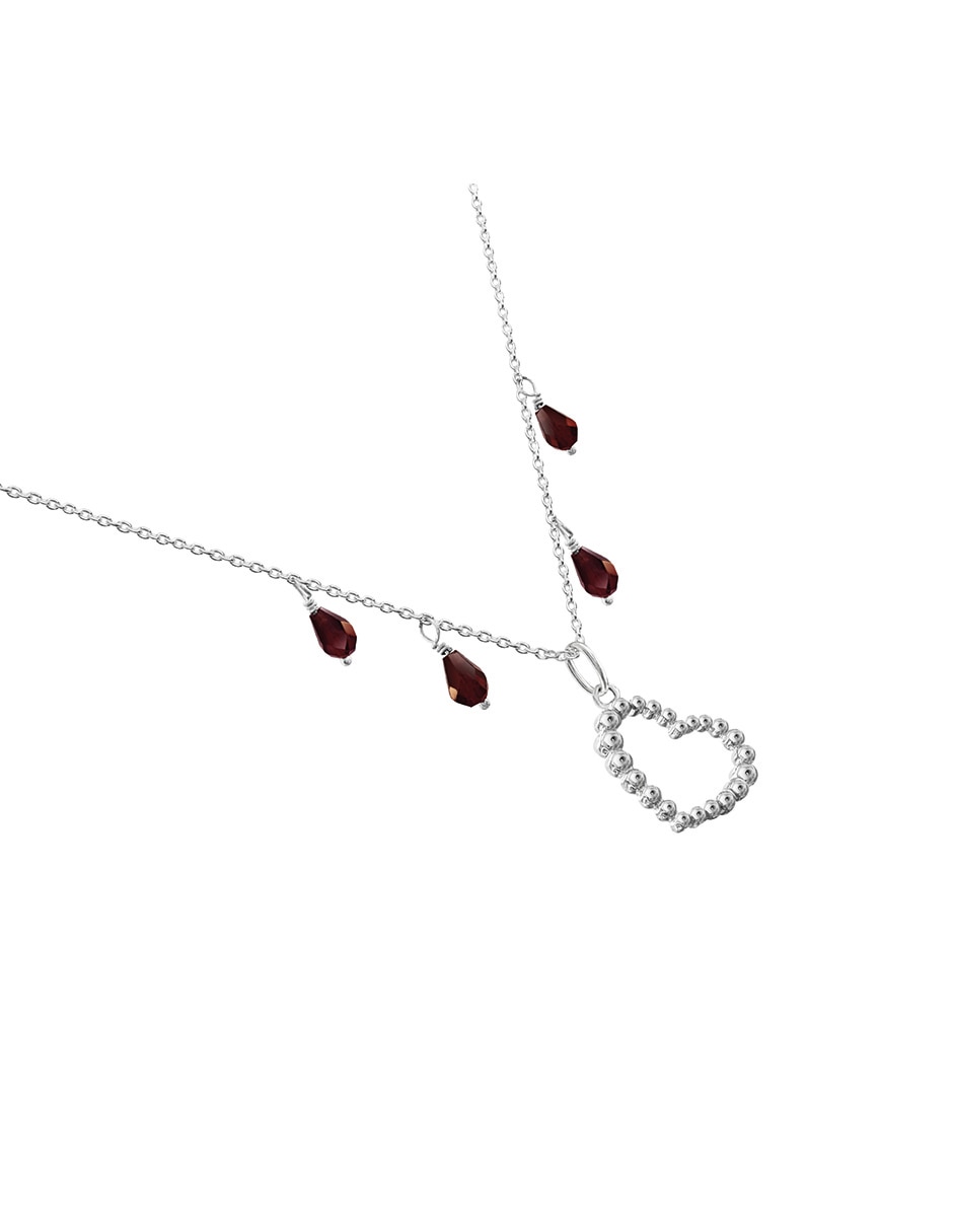 Collar corazón Burbujas de plata P 925 2