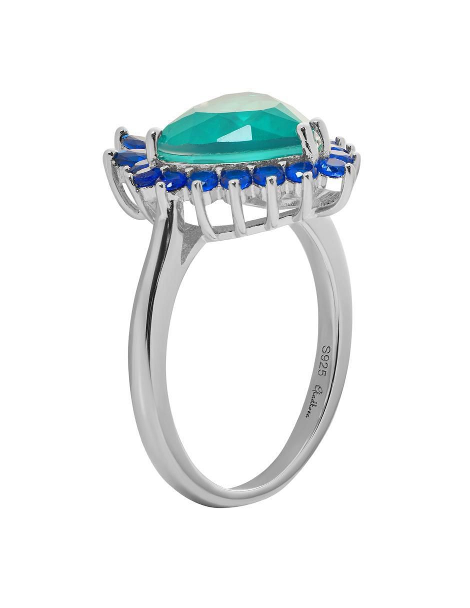 Anillo P 925 de plata turmalina brillante
