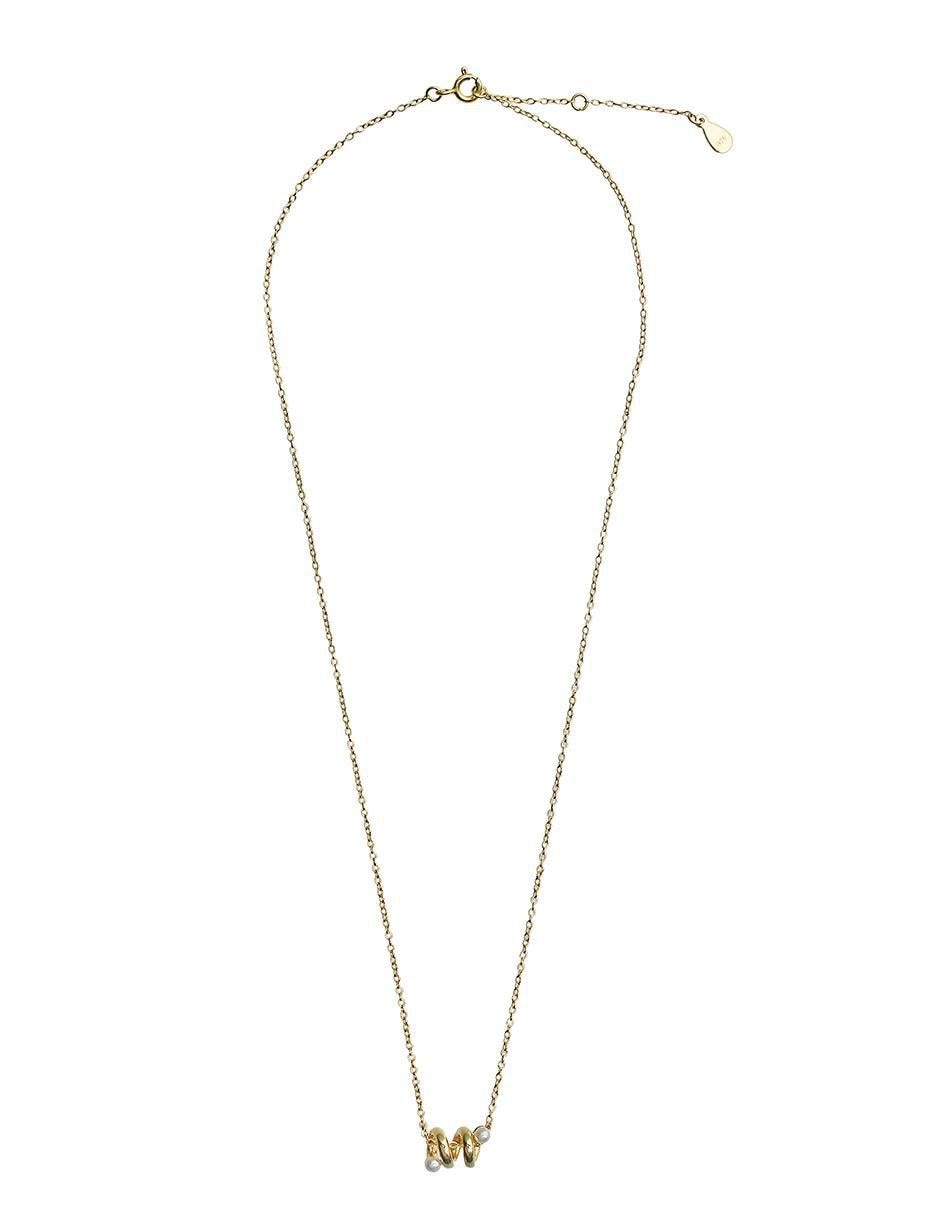 Collar circular de plata P 925 con acabado baño de oro 2