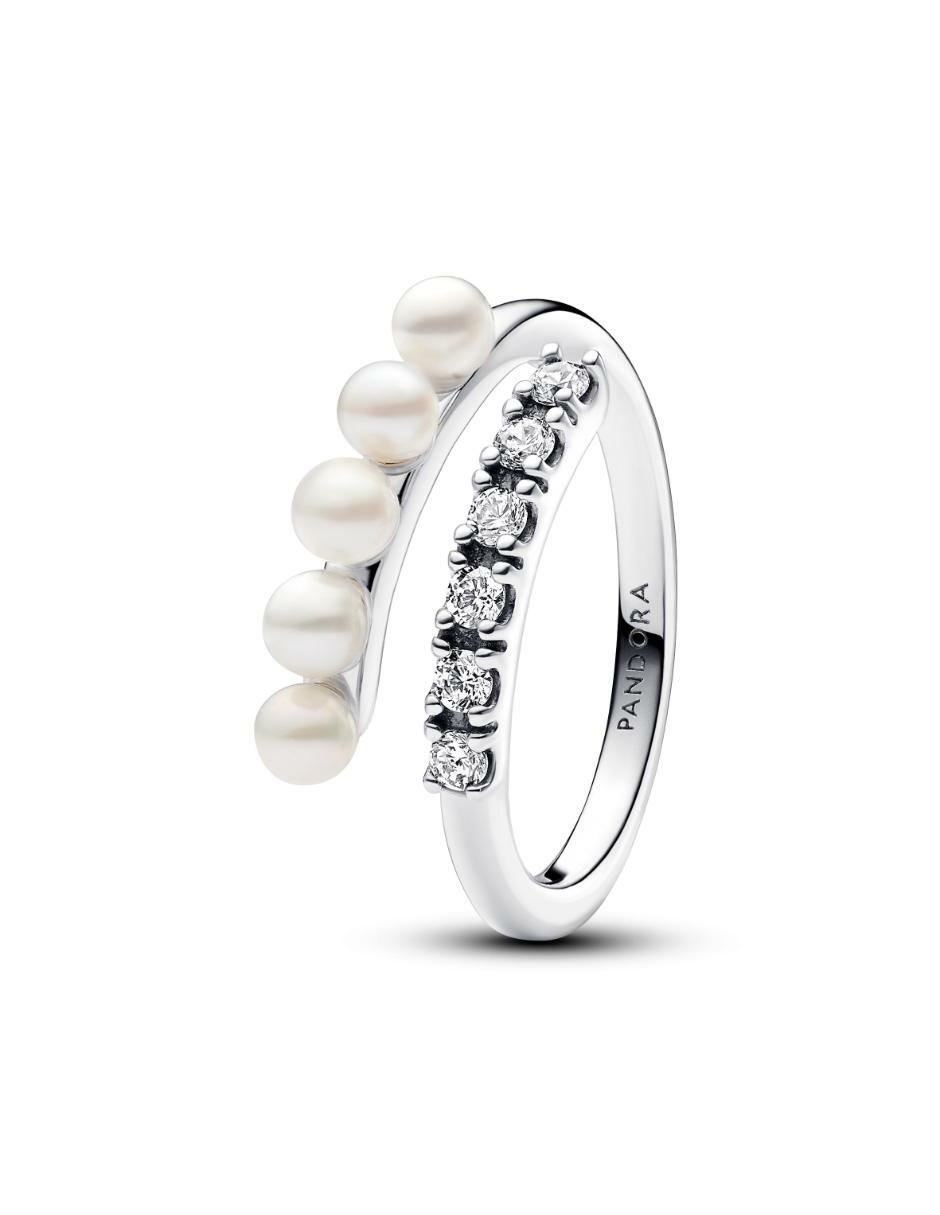 Anillo redondo Timeless P 925 de plata perla brillante 4