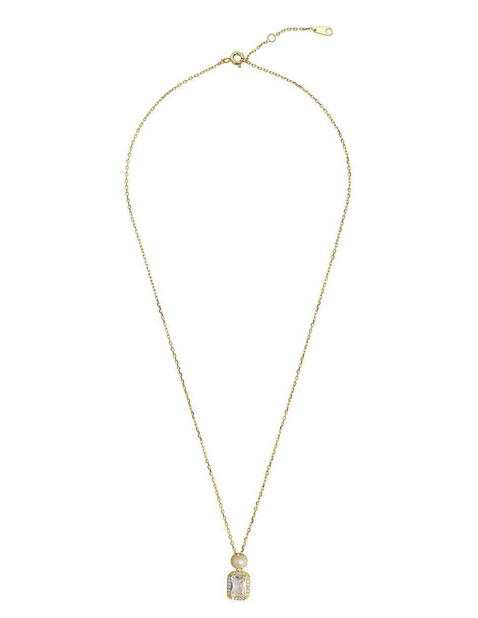 Collar cuadrada de plata P 925 con acabado baño de oro 2