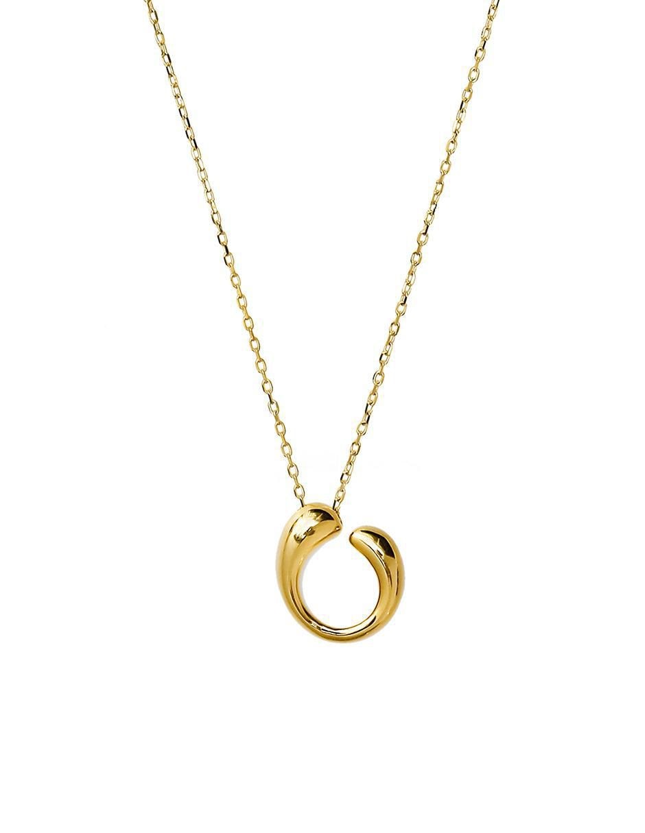 Collar circular de plata P 925 con acabado baño de oro