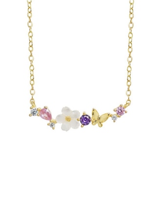 Collar de flor carré de plata p 925