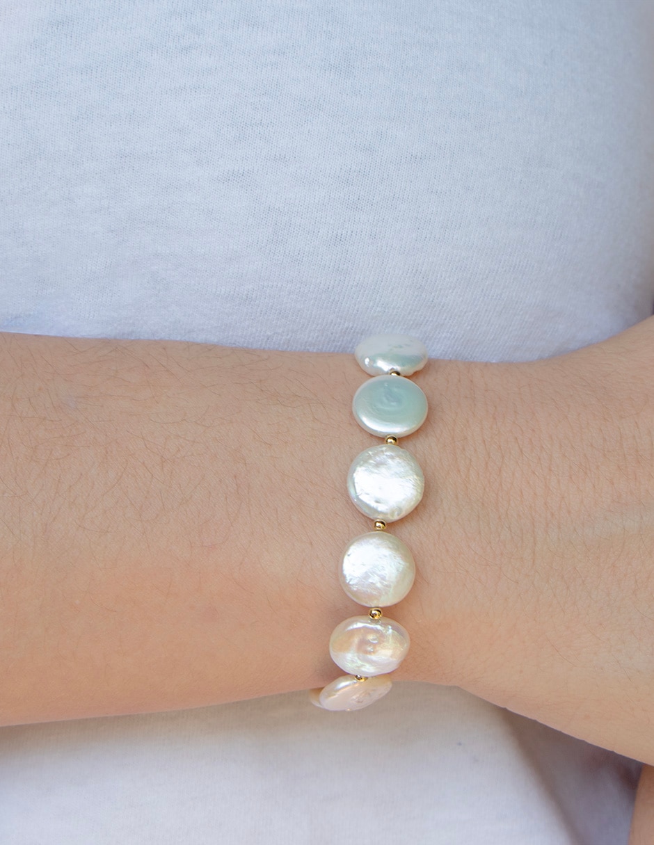 Pulsera Coin con madre perla