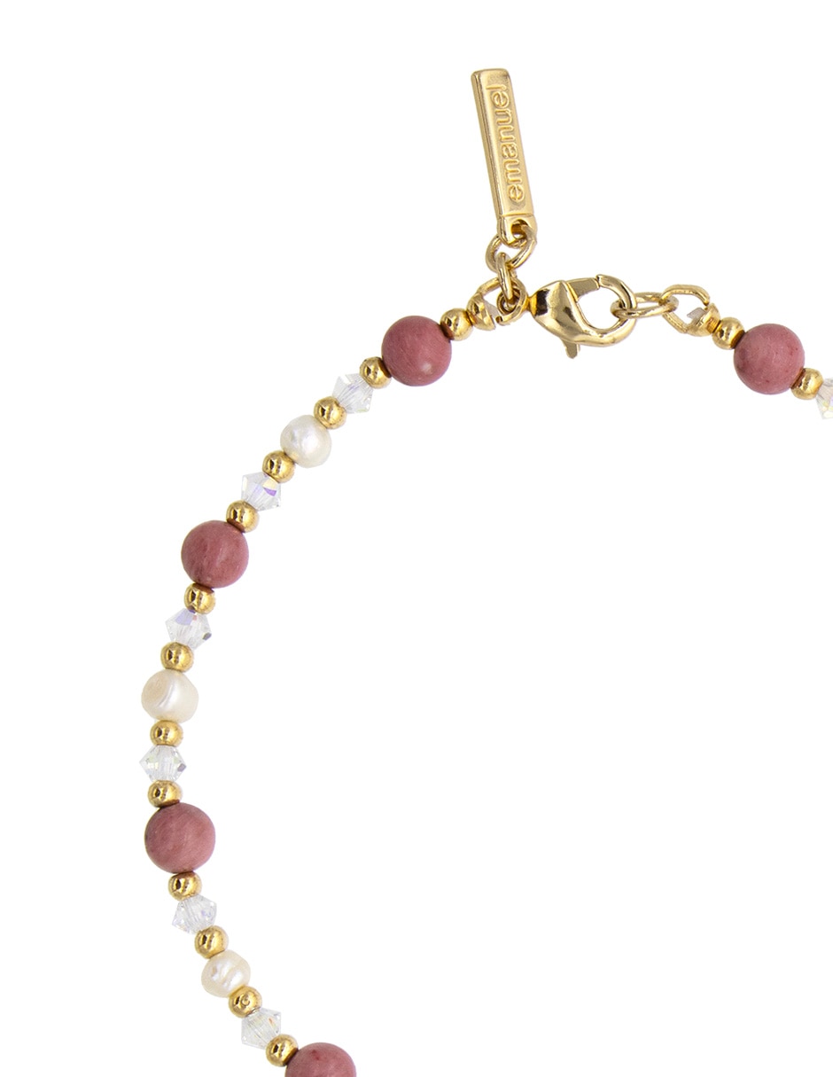 Pulsera con rodonita acabado brillante 2