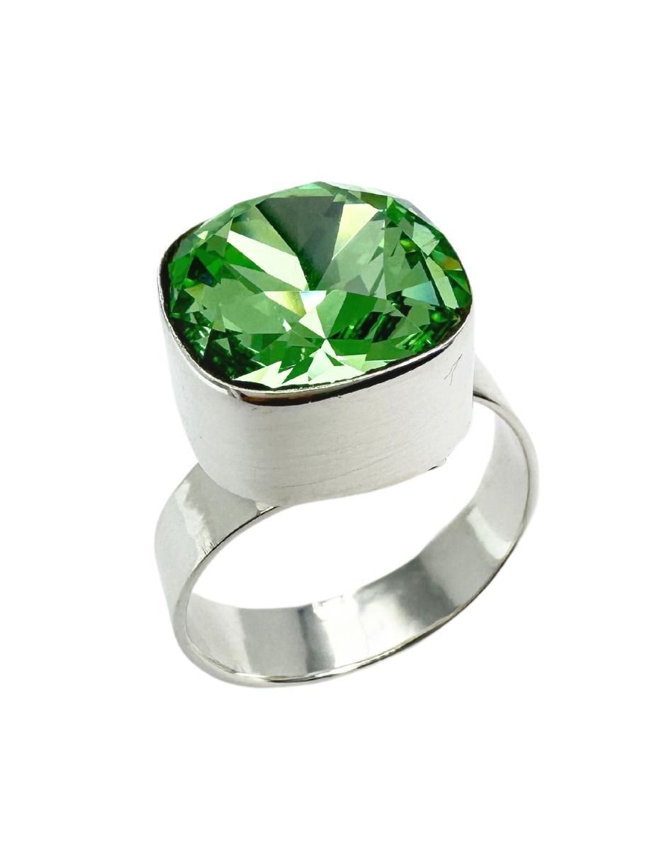 Anillo cuadrada Cushion P 925 de plata cristal