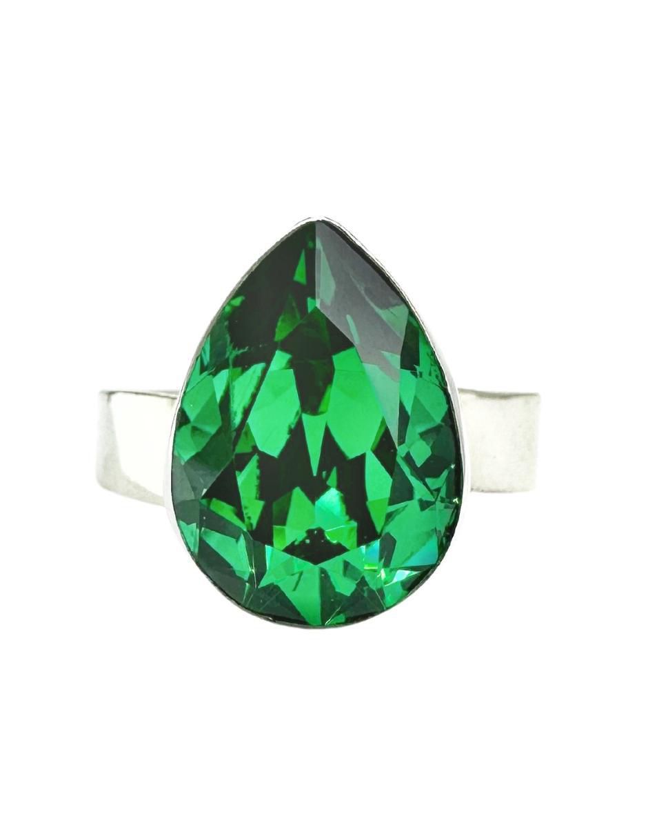 Anillo de pera Pera P 925 de plata cristal