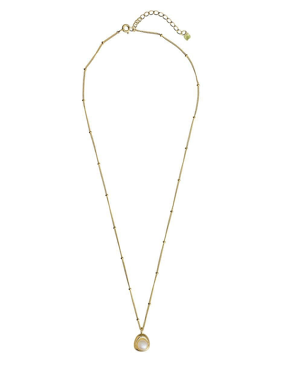 Collar circular de plata con acabado baño de oro P 925 Collar circular de plata con acabado baño de oro P 925