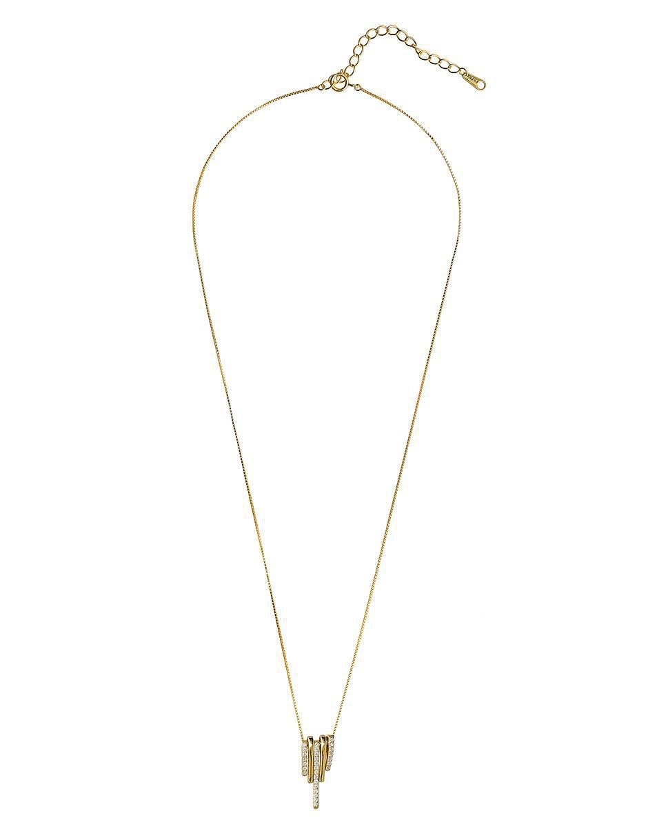 Collar rectangular de plata con acabado baño de oro P 925