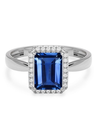 Anillo rectangular 14 k de oro zirconia brillante Anillo rectangular 14 k de oro zirconia brillante