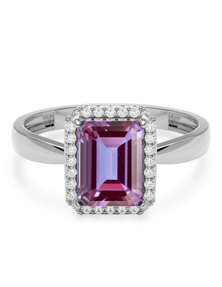 Anillo rectangular 14 k de oro zirconia brillante Anillo rectangular 14 k de oro zirconia brillante