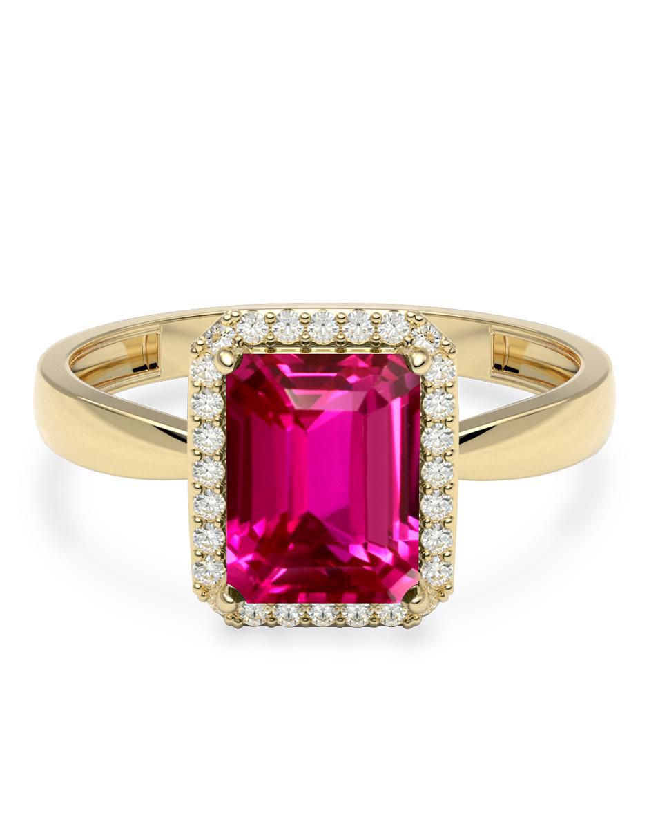 Anillo rectangular 14 k de oro zirconia brillante Anillo rectangular 14 k de oro zirconia brillante