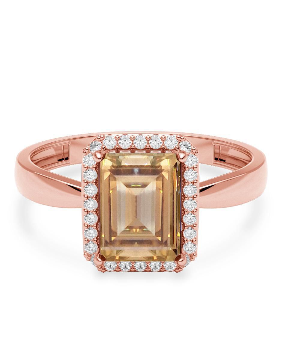 Anillo rectangular 14 k de oro zirconia brillante Anillo rectangular 14 k de oro zirconia brillante